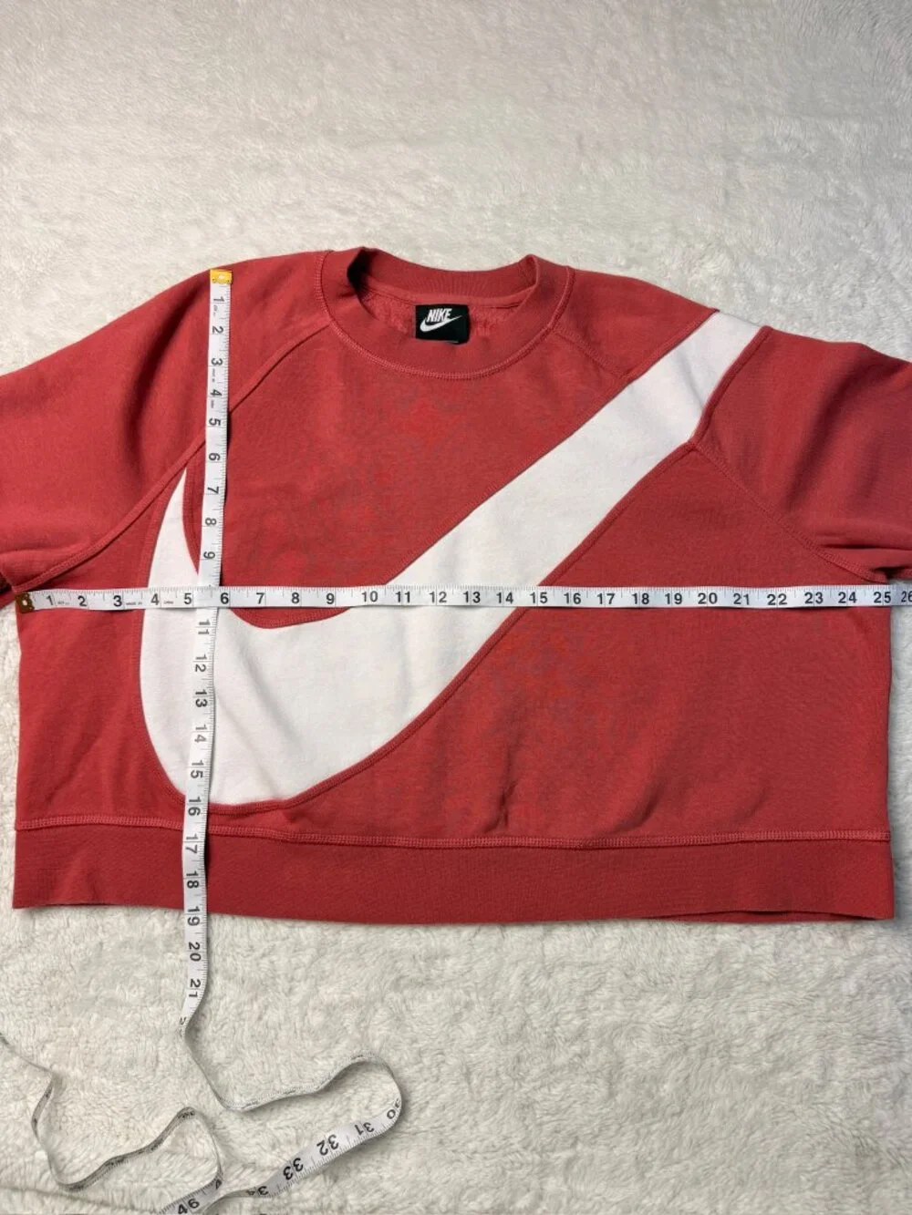 Nike Sportswear Swoosh Fleece Crew Sweatshirt Women's XL Pink Coral